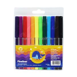 BLUERING Rostirón kúpos végű filctoll készlet, vízbázisú, 1mm, BlueringR, 12 klf. szín, BLUERING_50633 small