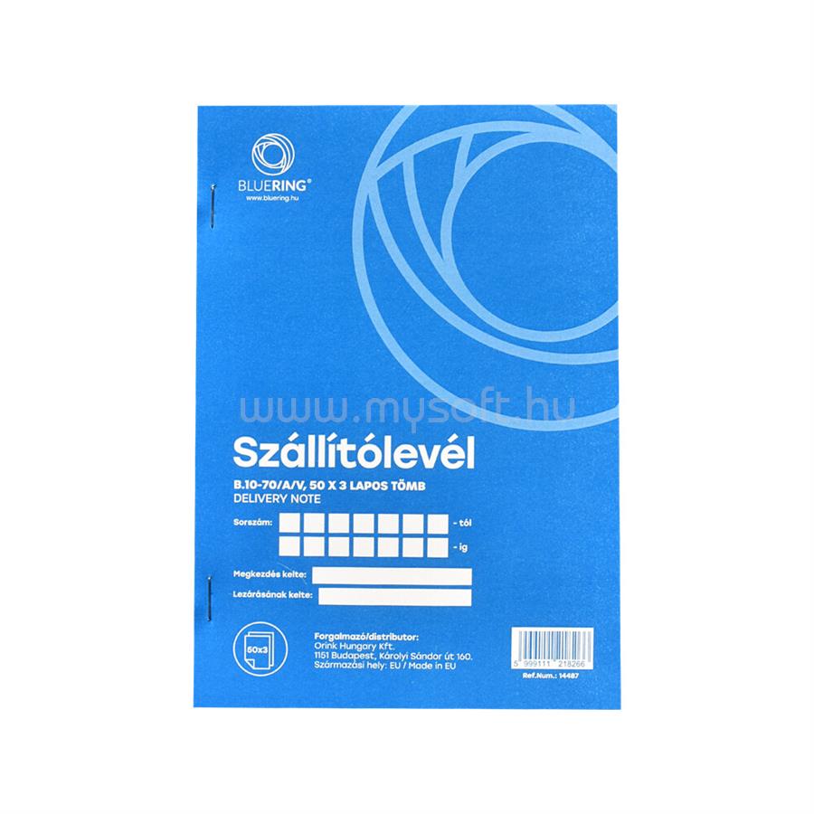 BLUERING Szállítólevél A5, 50x3lapos B.10-70/A/V BlueringR