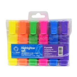 BLUERING Szövegkiemelő lapos testű készlet, BlueringR 6 klf. szín BLUERING_205036 small