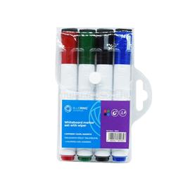 BLUERING Táblamarker készlet, 3mm, mágneses, törlővel multifunkciós kerek BlueringR, 4 klf. szín BLUERING_BR891853 small