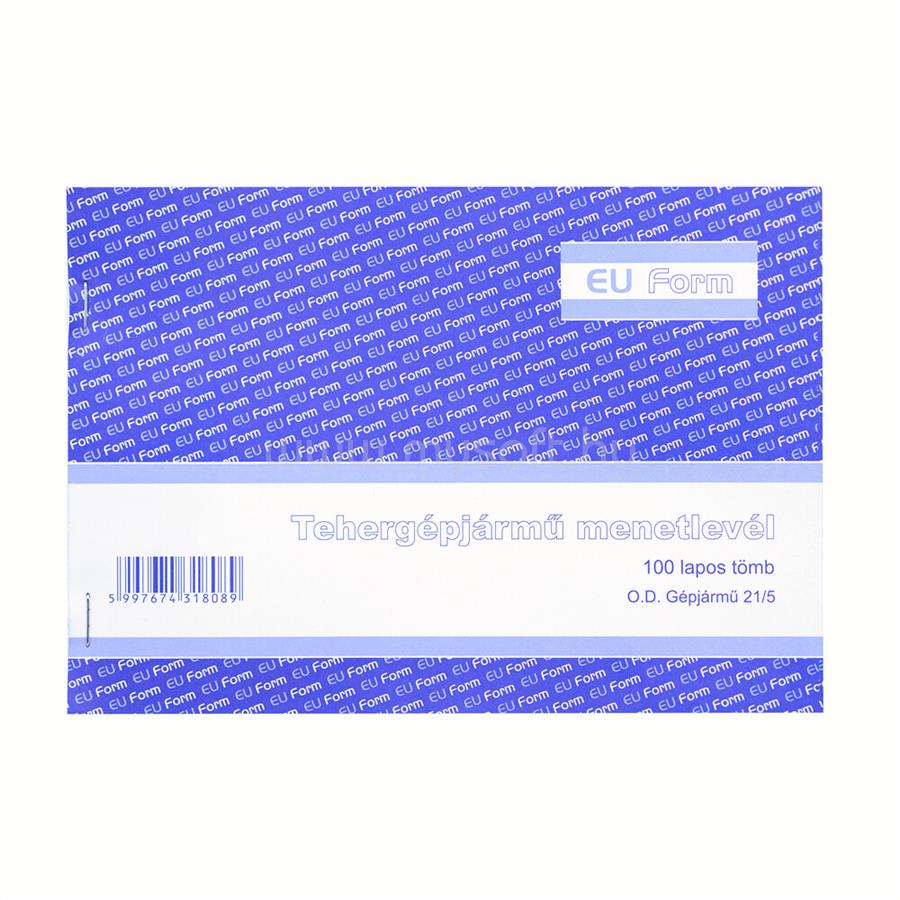BLUERING Tehergépjármű menetlevél A5, 100 lapos D.GEPJ.21/5 BlueringR
