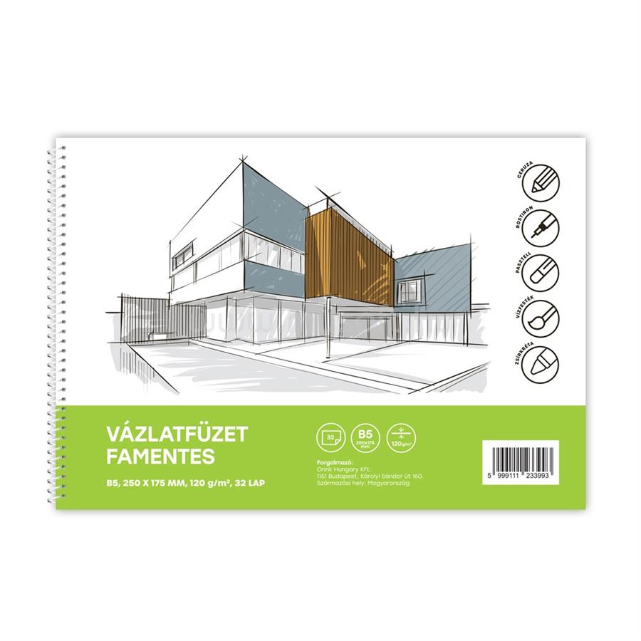 BLUERING Vázlatfüzet FAMENTES B/5 32 lap 120gr. Bluering