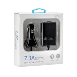 BLUESTAR autós töltő 4 x USB, 7,3 A, kábel 1,8 m BS376077 small