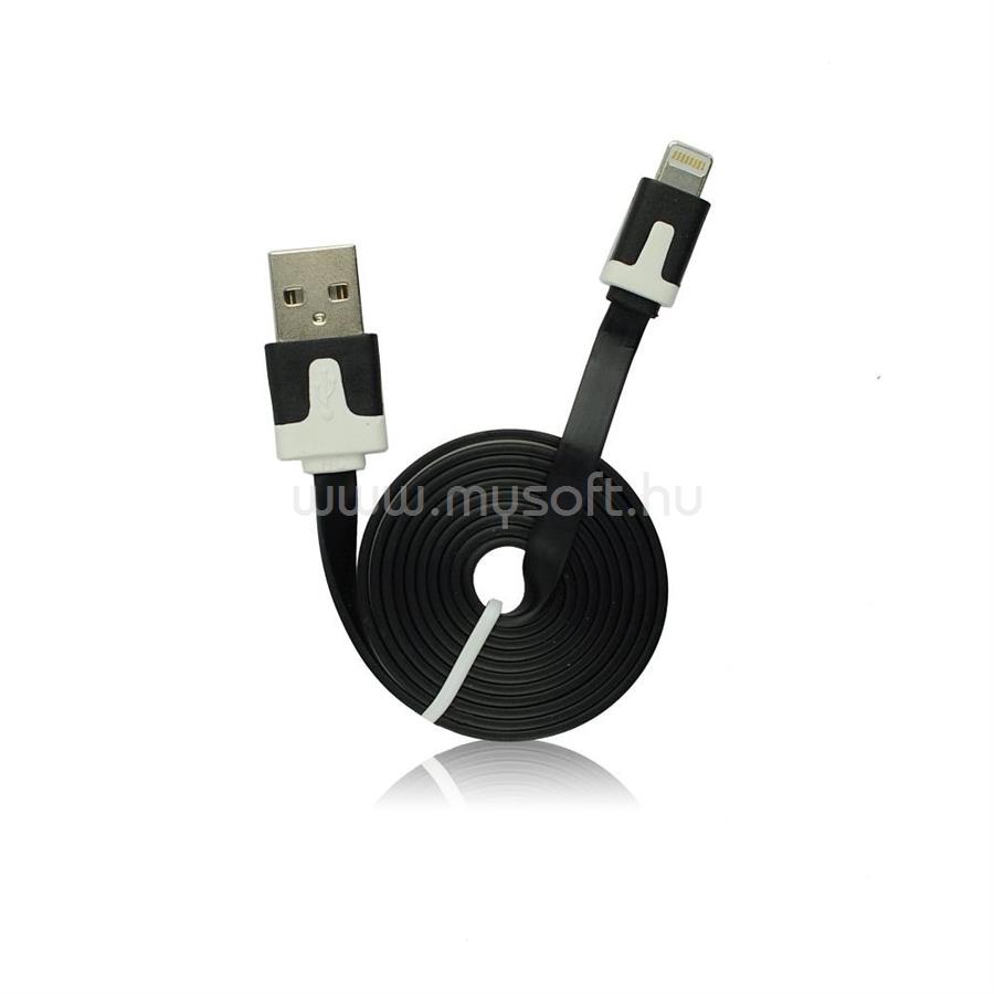 BLUE STAR USB - lightning IPHO 5/5C/5S/6/6 Plus/iPAD Mini vékony kábel (fekete)