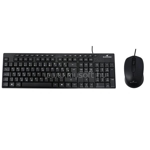 BLUESTORK Billentyűzet/Egér Kit - 2 in 1 PACK-MEDIA-OFF/HU (Multimédia bill, 1600 DPI egér, USB-A, fekete, magyar)