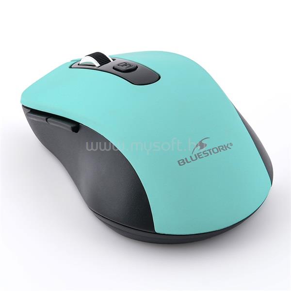 BLUESTORK M-WL-OFF70-GREEN vezeték nélküli egér (Rechargeable, 1600 DPI, 6 gomb, optikai, zöld)