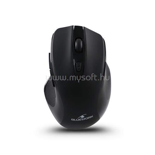 BLUESTORK M-WL-OFF75-BLACK vezeték nélküli egér (Rechargeable, Bluetooth, 1600 DPI, 6 gomb, optikai, fekete)