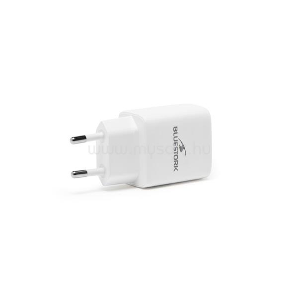 BLUESTORK PW-30-CA hálózati töltő (USB-C, USB-A, 30W, fehér)