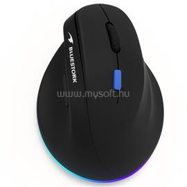 BLUESTORK Vezeték nélküli Egér - M-WL-ERGO-LUMI-TH (Ergonomic, Rechargeable, 2,4GHZ+Bluetooth, 4800 DPI, 6 gomb, fekete) M-WL-ERGO-LUMI-TH small