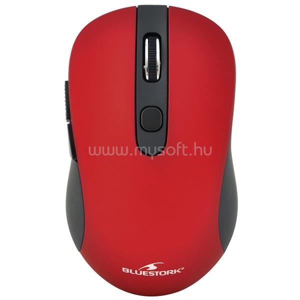BLUESTORK Vezeték nélküli Egér 1600 DPI, 6 gomb, optikai (piros)