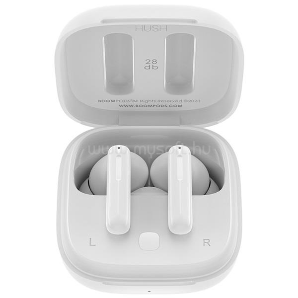 BOOMPODS Bassline Hush aktív zajszűrős True Wireless Bluetooth fehér fülhallgató