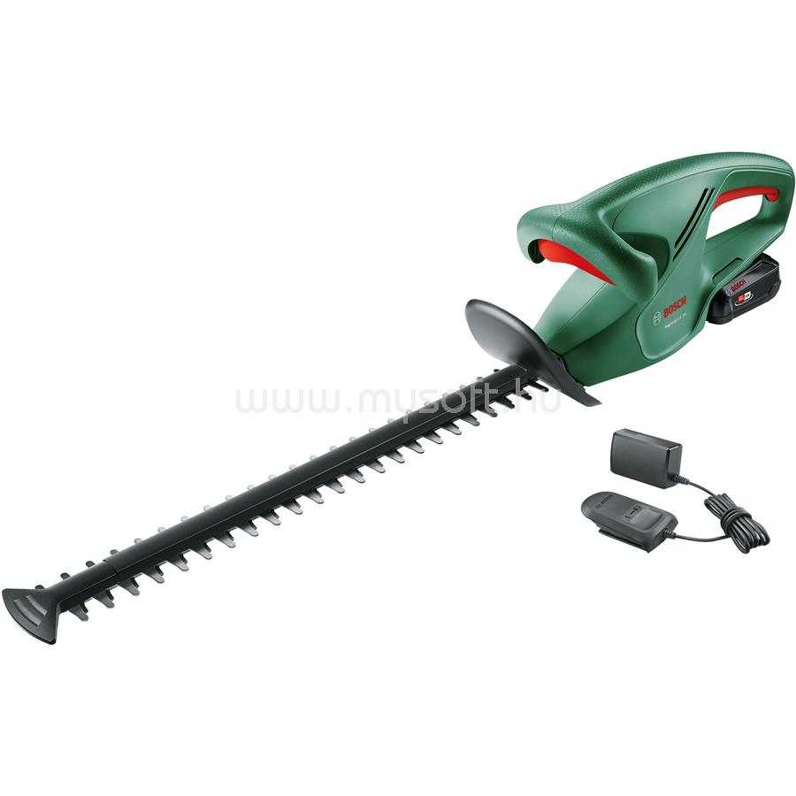 BOSCH akkumulátoros sövényvágó EasyHedgeCut 18V-52-13, 18Volt (zöld/fekete, Li-ion akkumulátor 2,0Ah, POWER FOR ALLIANCE ALLIANCE) (0600849M01)
