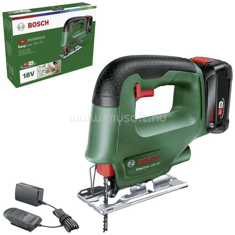 BOSCH EasySaw 18V-70 akkus beszúrófűrész, 2,0 Ah-s akkumulátorral (0603012002)