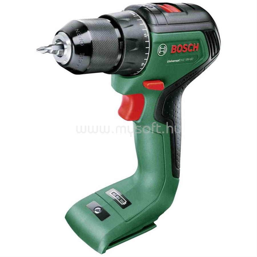 BOSCH Home and Garden UniversalDrill Akkus fúrócsavarozó 18 V 2.0 Ah Lítiumion akku nélkül, töltő nélkül, zöld 06039D7000