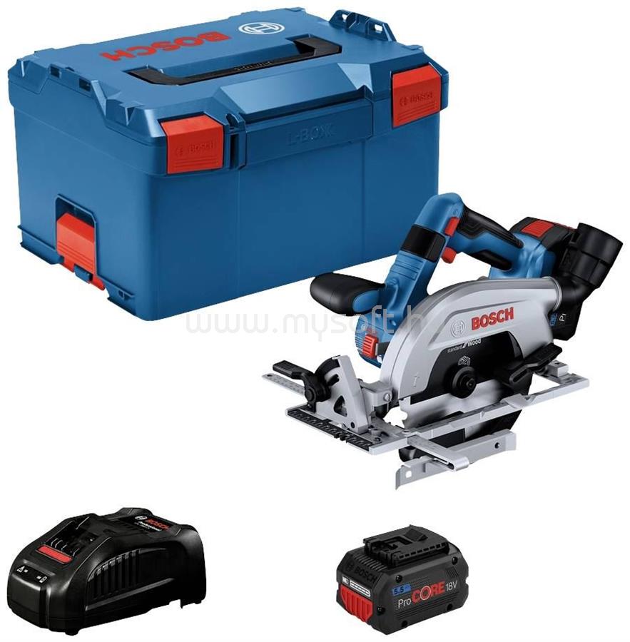 BOSCH Professional GKS 18V-57-2 L akkus kézi körfűrész 2db 5.5Ah-s akkuval (06016C1102)