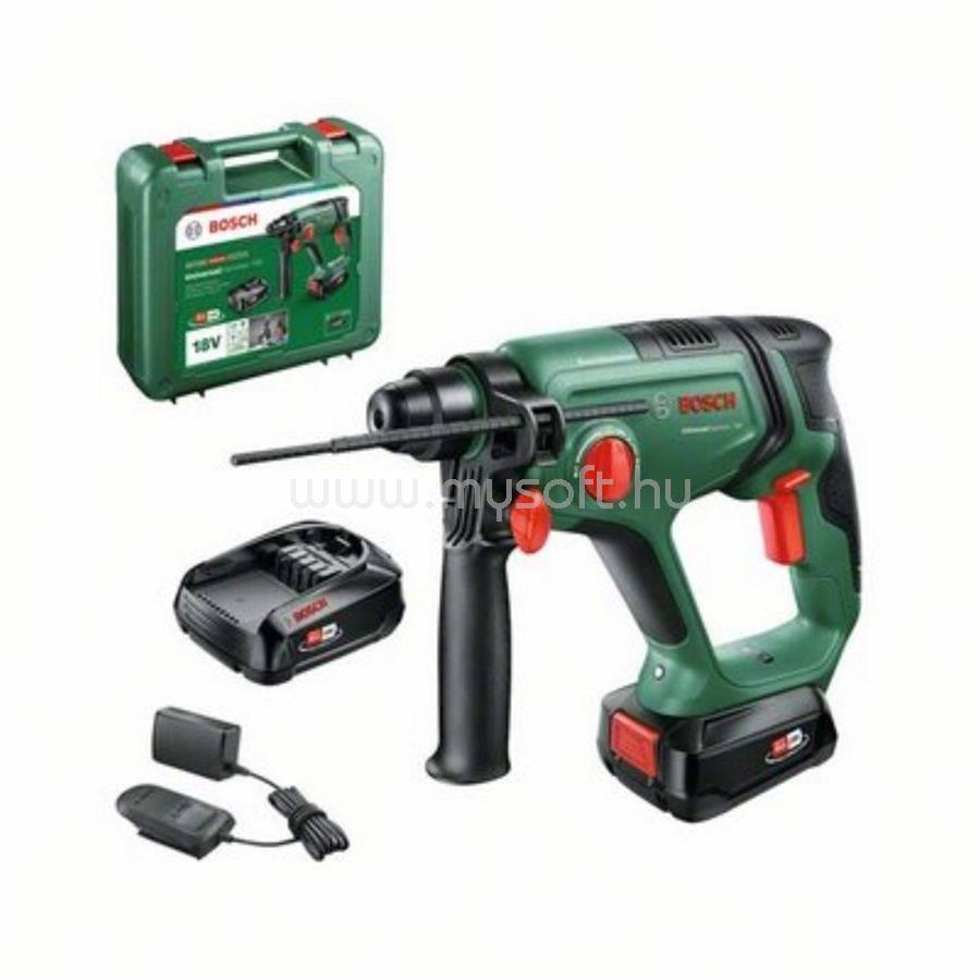 BOSCH UniversalHammer 18V akkus fúrókalapács 2db 2.5Ah akkumulátor, hordtáska (06039D6003)