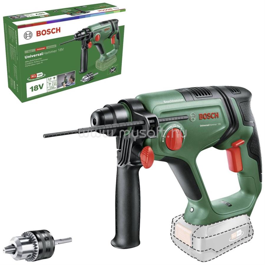 BOSCH UniversalHammer 18V akkus fúrókalapács akkumulátor és töltő nélkül (06039D6001)