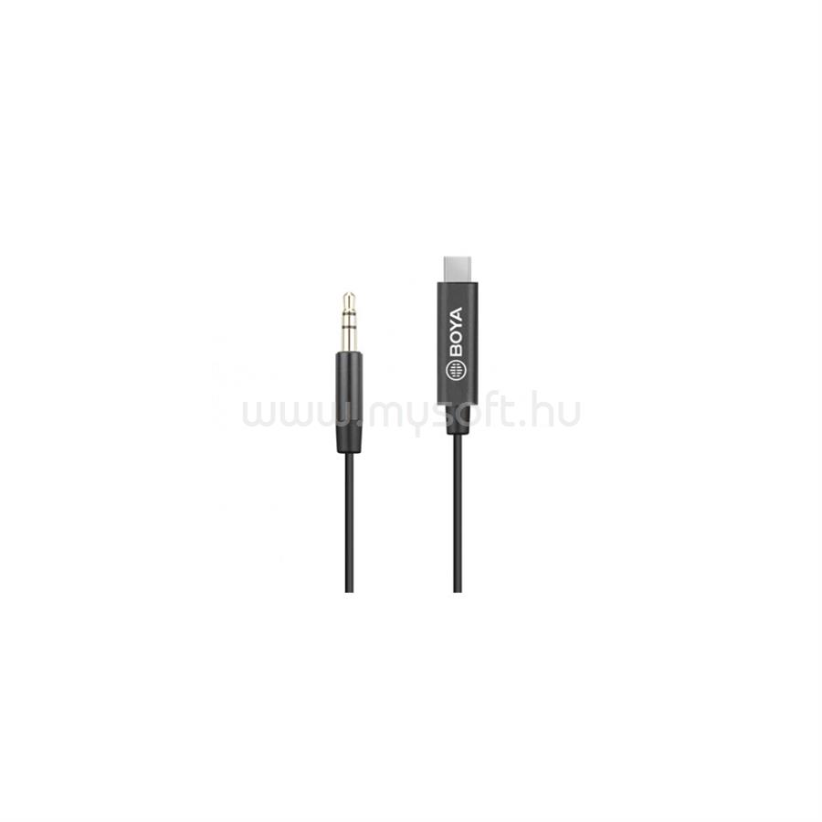 BOYA BY-K2 3.5mm Male TRS to Male TYPE-C átalakító kábel 20cm