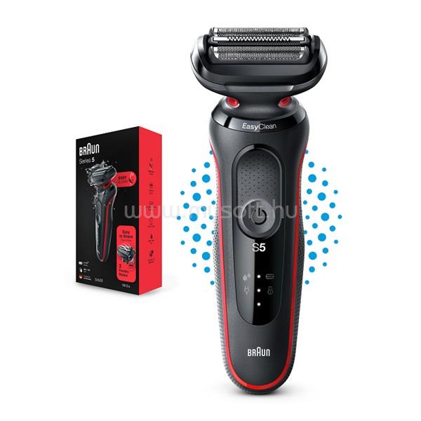 BRAUN 51-R1000S fekete-piros akkumulátoros férfi borotva