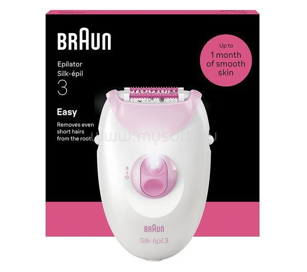 BRAUN Silk-épil Series 3 3-000 epilátor fehér-rózsaszín