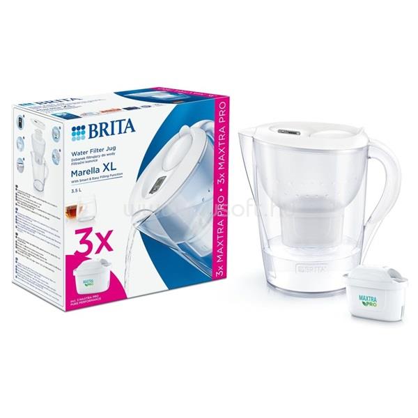 BRITA 1052782 Marella XL 3,5l fehér vízszűrő kancsó + 3db Maxtra Pro szűrő
