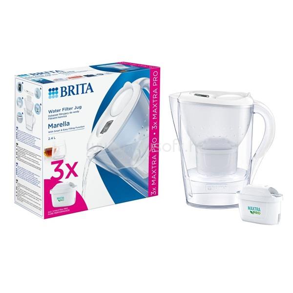 BRITA 1052791 Marella 2,4l fehér vízszűrő kancsó + 3db Maxtra Pro szűrő
