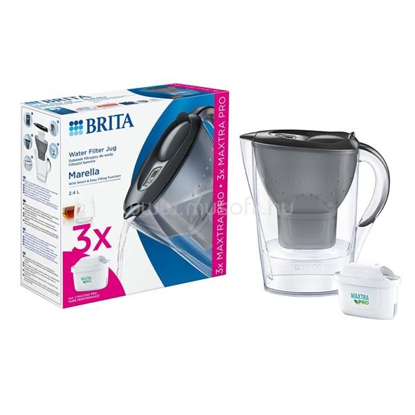 BRITA 1052796 Marella 2,4l grafit vízszűrő kancsó + 3db Maxtra Pro szűrő