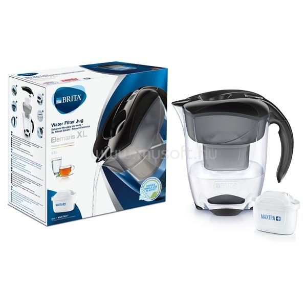 BRITA BRH1039950 Elemaris XL Maxtra+ 3,5l fekete vízszűrő kancsó
