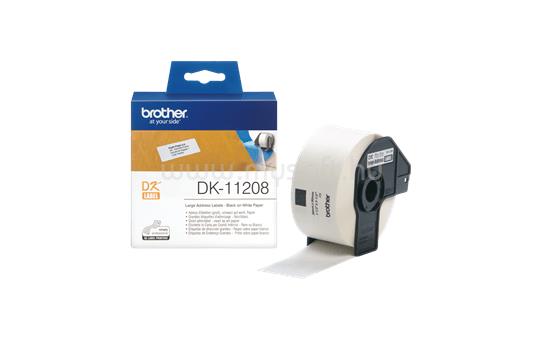BROTHER DK-11208 fehér alapon fekete címke tekercsben 38mm x 90mm (400 címke/tekercs)