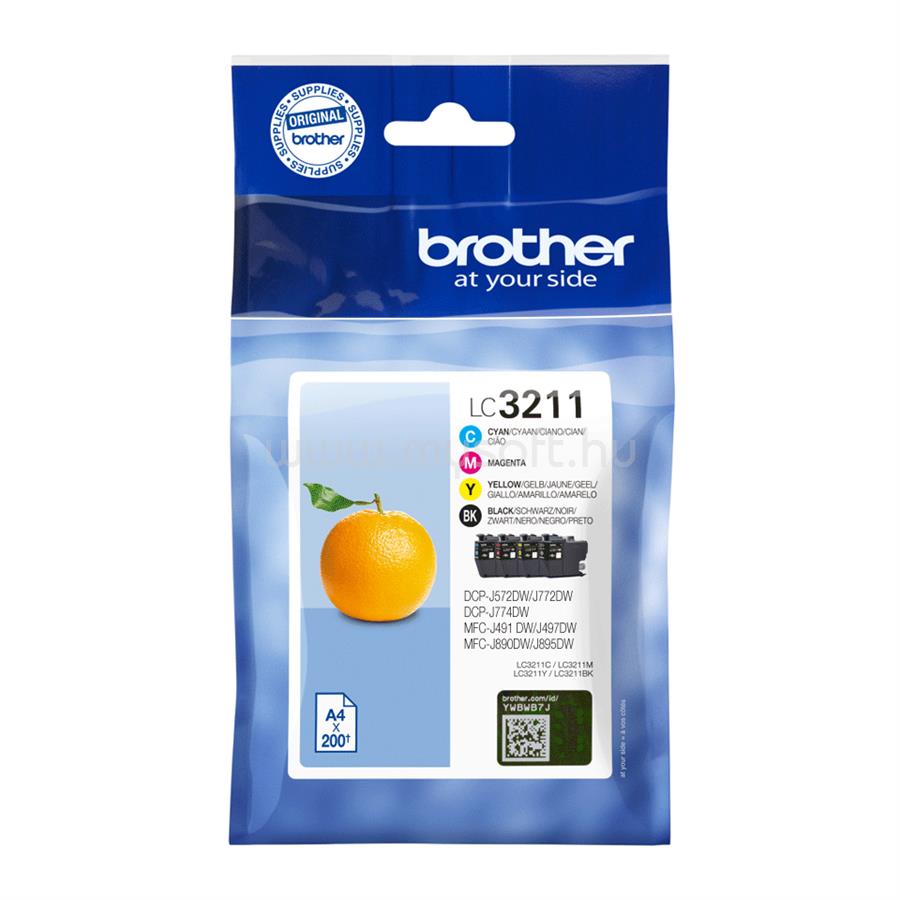 BROTHER Patron LC3211VALDR Fekete/Kék/Magenta/Sárga multipakk (4x200 oldal)