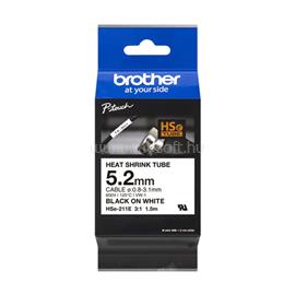 BROTHER HSE-211Eszalag , Fehér alapon Fekete, Zsugorcső, 5.2mm  0.23", 1,5 méter HSE211E small