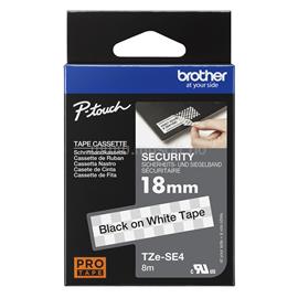 BROTHER TZe-SE4 szalag fehér alapon fekete, biztonsági szalag, 18mm  0.7", 8 méter TZESE4 small