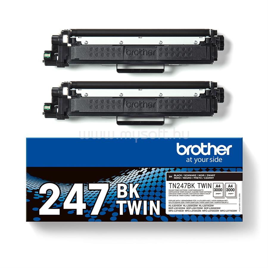 BROTHER Toner TN-247BKTWIN Fekete (2x 3000 oldal)