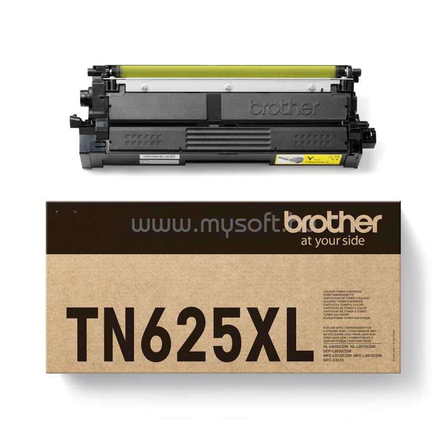 BROTHER Toner TN-625XLY Sárga (4500 oldal)