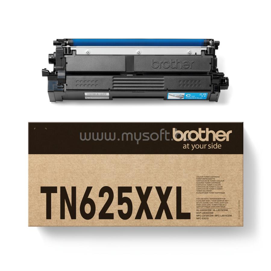 BROTHER Toner TN-625XXLC Kék (6500 oldal)