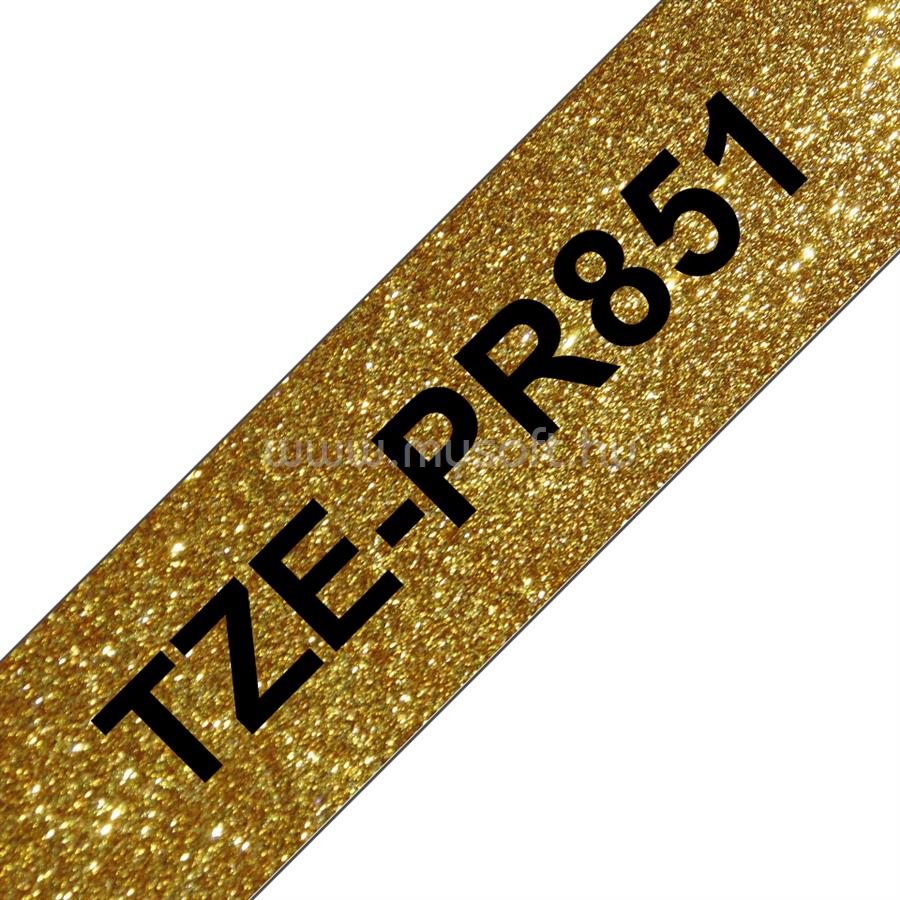 BROTHER TZe-PR851 Arany alapon fekete szalag 24 mm széles (8m)