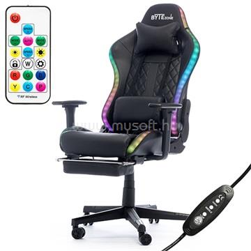 BYTEZONE COBRA masszázs-bluetooth hangszóró-RGB gaming szék - fekete