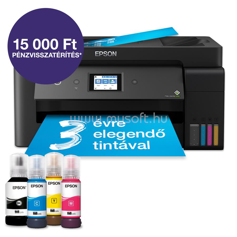 EPSON EcoTank L14150 színes multifunkciós tintasugaras tintatartályos nyomtató (6200/5200 oldalra elegendő tintával)