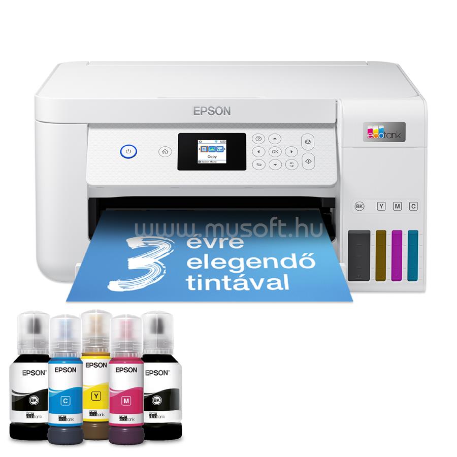 EPSON EcoTank L4266 színes multifunkciós tintasugaras tintatartályos nyomtató (14000/5200 oldalra elegendő tintával)