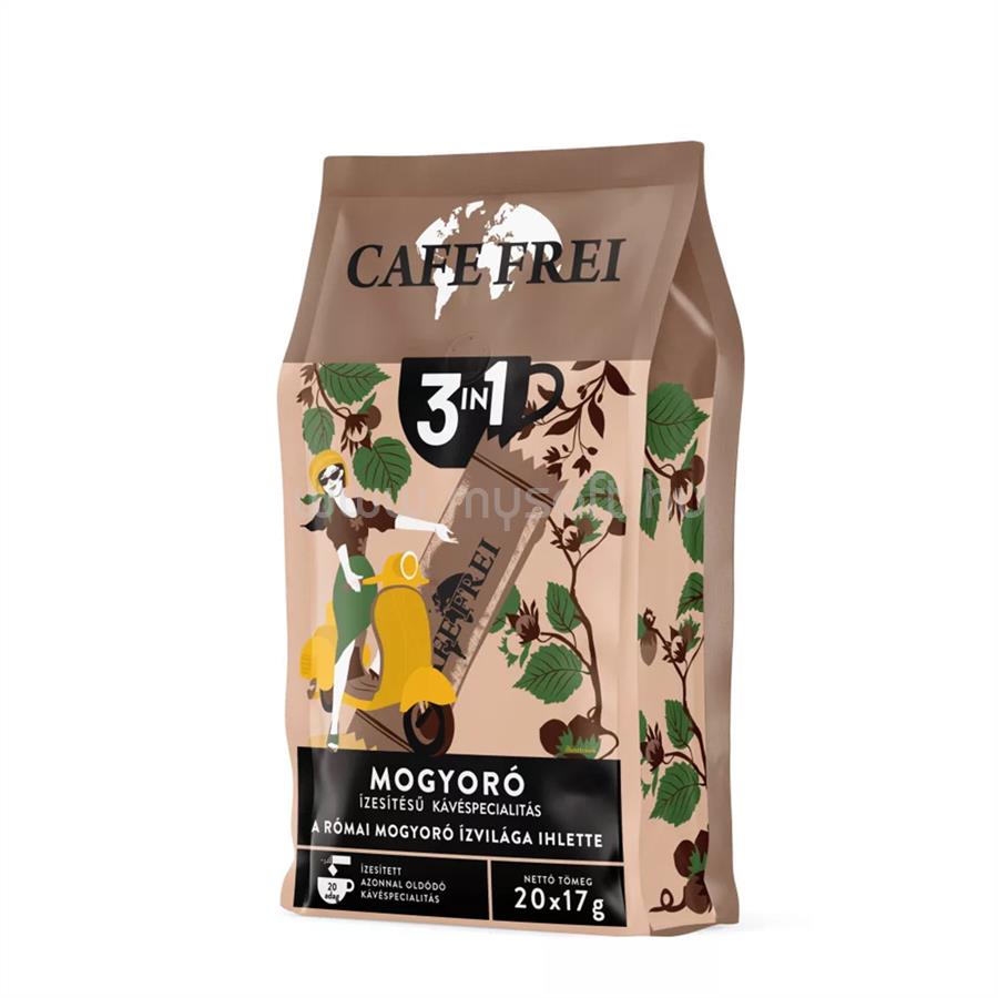 CAFE FREI Kávé instant, 20 x 17g, 3in1 Római mogyoró