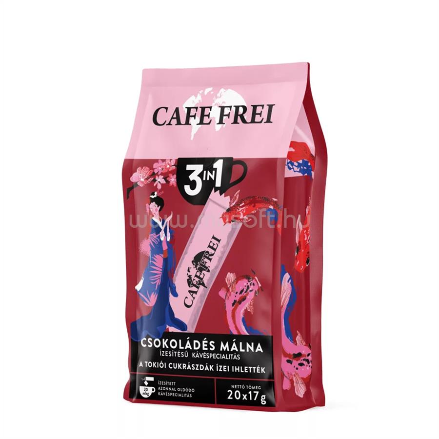 CAFE FREI Kávé instant, 20 x 17g, 3in1 Tokiói csokoládés málna