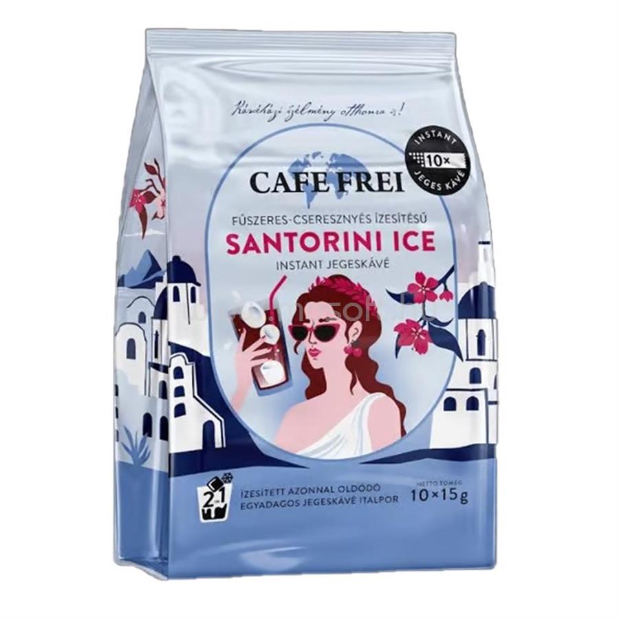 CAFE FREI Kávé instant jeges, 10 x 17g, 2in1 Santorini ice fűszeres-cseresznyés
