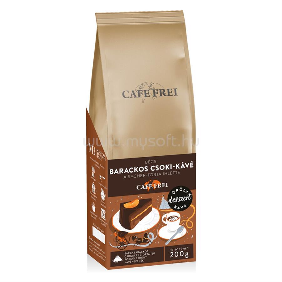 CAFE FREI Kávé őrölt, 200g, Bécsi barackos-csoki sacher torta