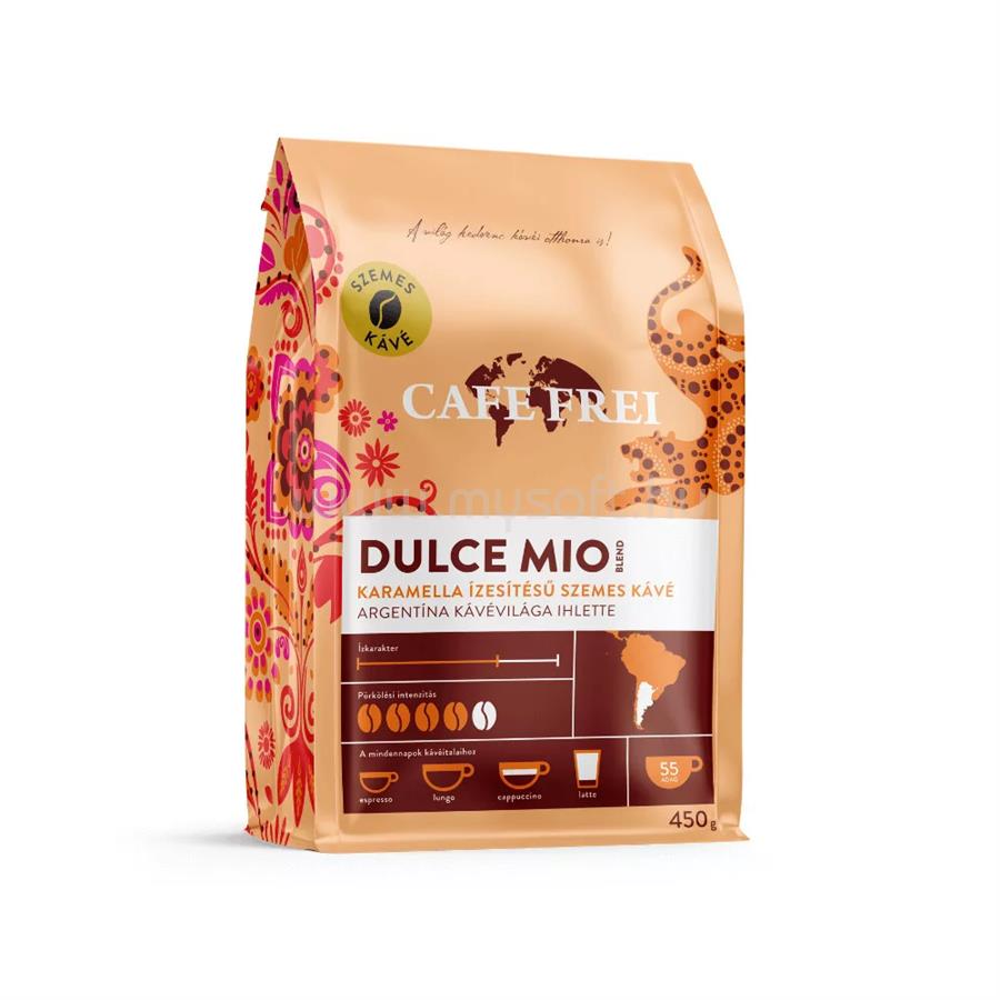 CAFE FREI Kávé szemes, 1000g, Dulce Mio, karamellás