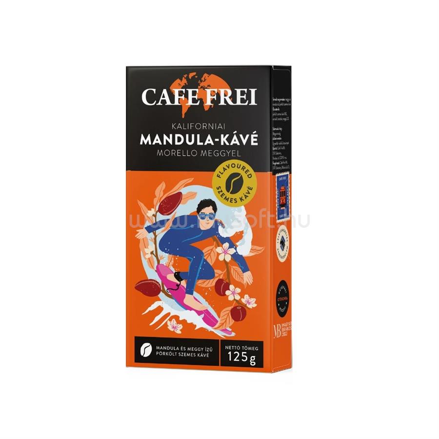 CAFE FREI Kávé szemes, 125g, Kaliforniai mandula morello meggyel