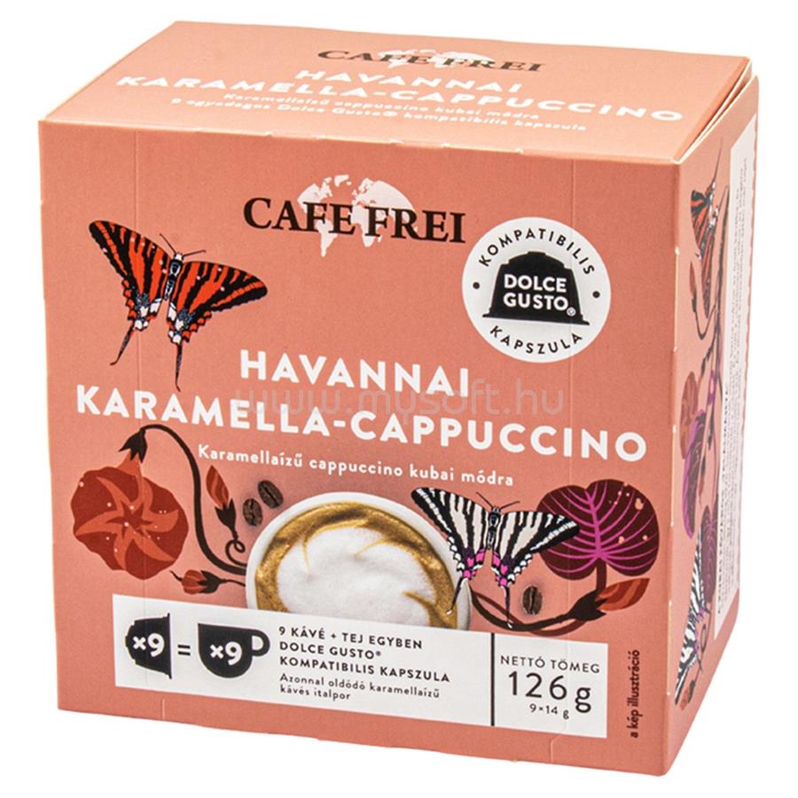 CAFE FREI Kávékapszula, Dolce Gusto kompatibilis, Havannai karamella-cappuccino 9db kapszula