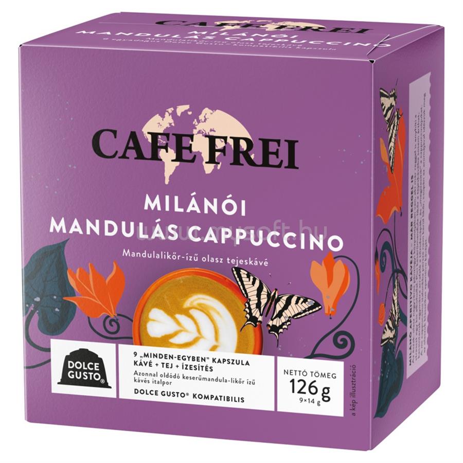 CAFE FREI Kávékapszula, Dolce Gusto kompatibilis, Milánói mandulás cappuccino 9db kapszula