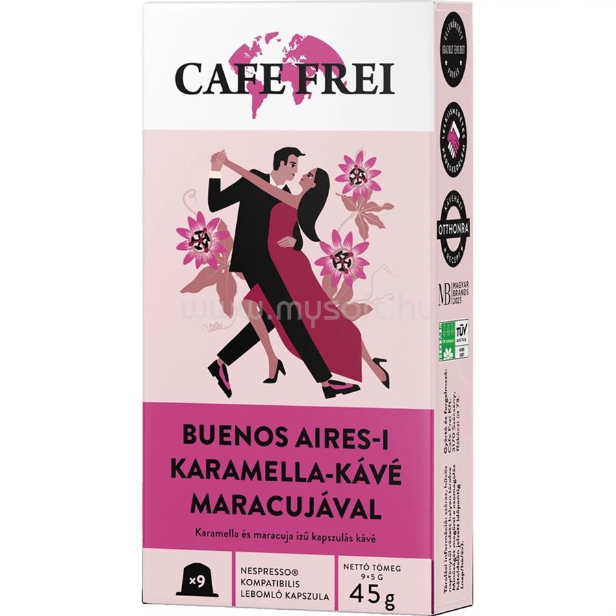 CAFE FREI Kávékapszula, Nespresso kompatibilis, Buenos Aires-i karamella bíbor maracujával  9db kapszula
