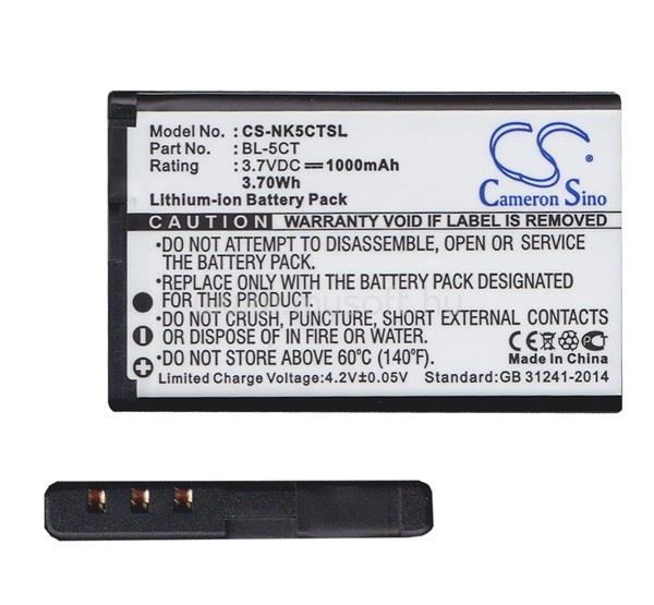 CAMERON SINO Nokia C3-01.5 Touch and Type / C5-00.2 / C3-01 Touch and Type CAMERON SINO akku 1000mAh LI-ION BL-5CT kompatibilis