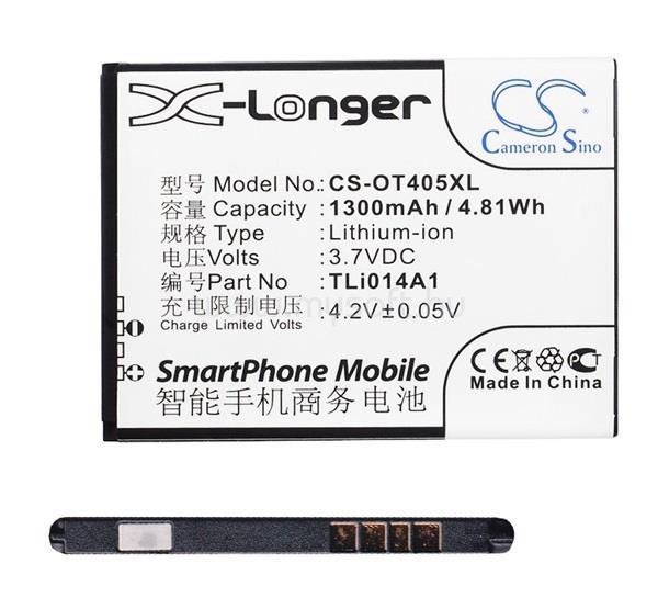 CAMERON SINO Alcatel OT-2008G / Pixi 3 4.5 / Pixi 3 4 CAMERON SINO akku 1300mAh LI-ION CAB60B0000C1/TLI014A1/TLI014A2 kompatibilis